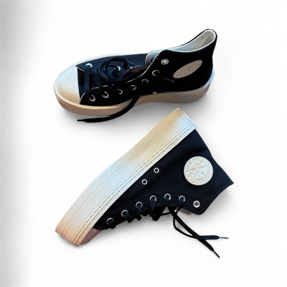 Converse Black and White Platform High-Top Sneakers